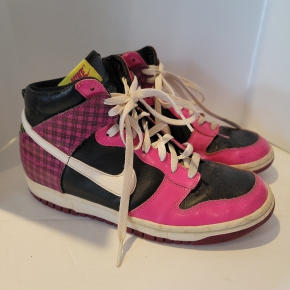 Rare Nike Dunk High 7y Women's 8.5 380648-008 Black/White-Desert Pink - Picture 7 of 7